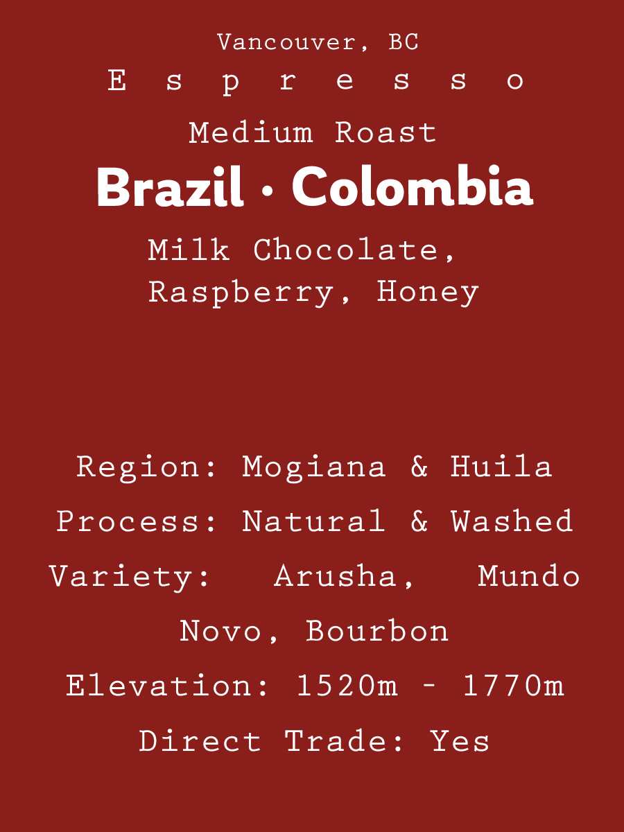 Brazil, Colombia - Espresso blend