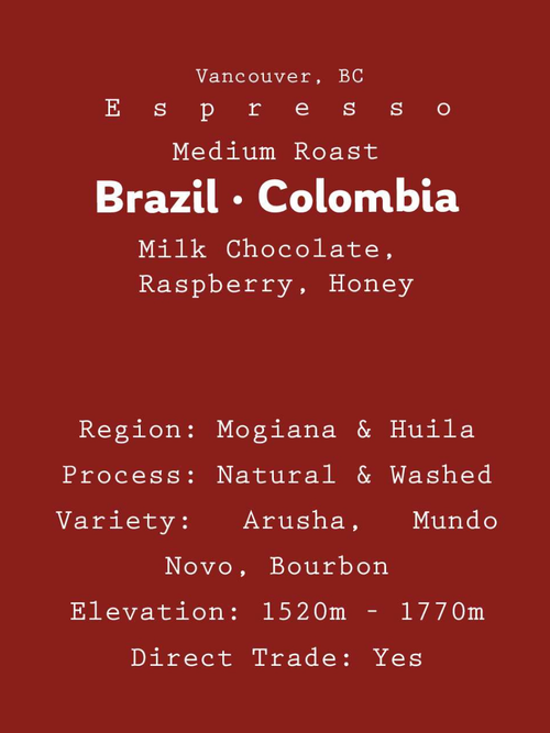 Brazil, Colombia - Espresso blend
