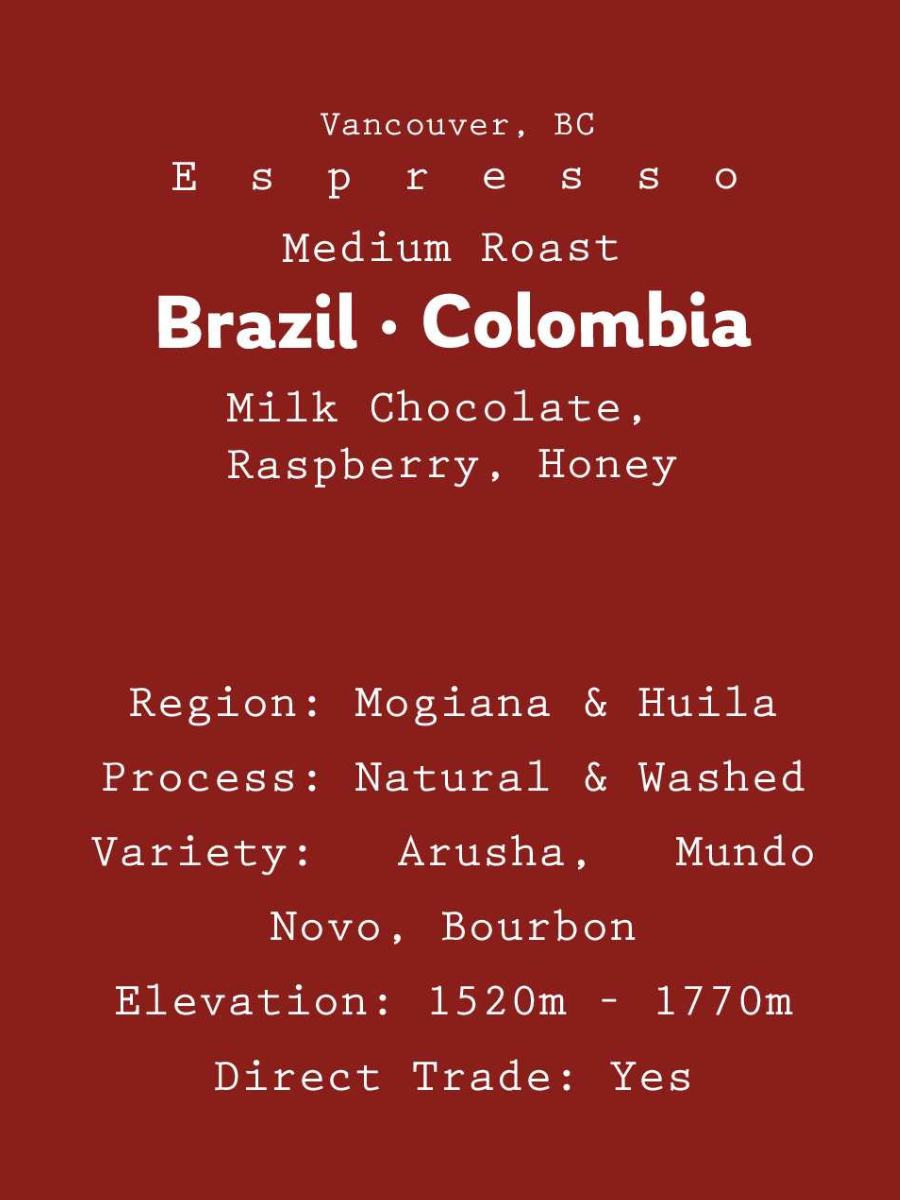 Brazil, Colombia - Espresso blend